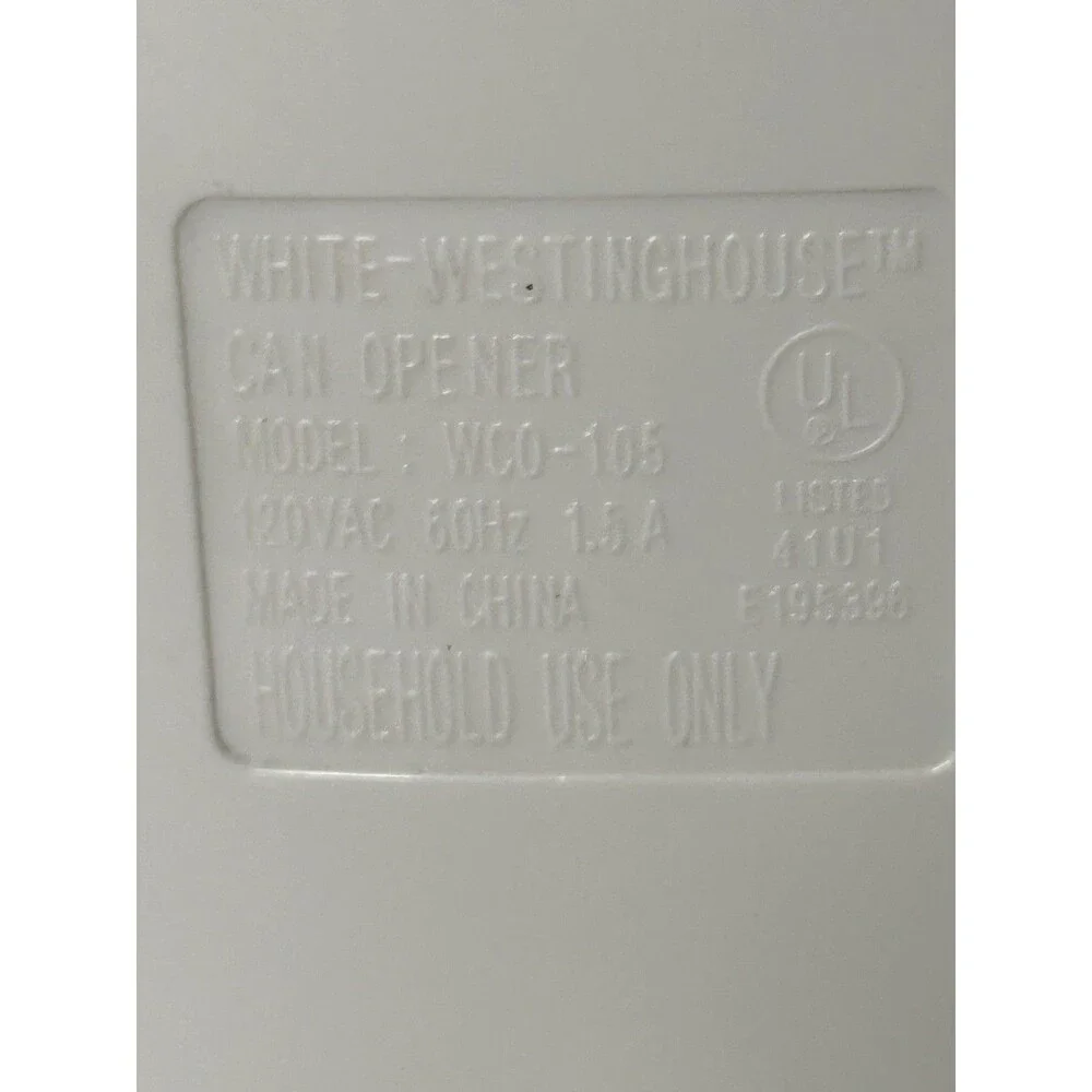 White Westinghouse Automatic Can Opener Electric Table Top White WCO-105